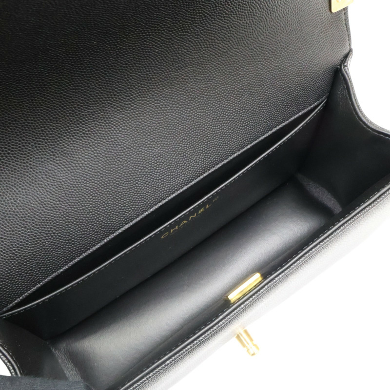 黑色 菱格紋 荔枝紋牛皮 Boy 25 鍊帶 肩背包 金扣【CHANEL 香奈兒】 A67086-4