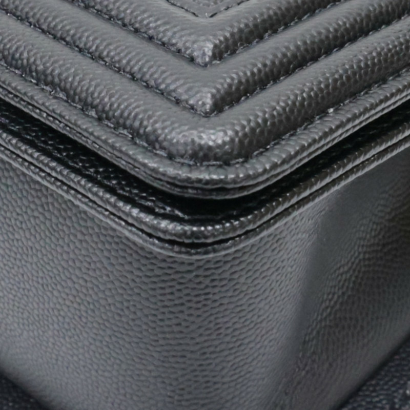 黑色 菱格紋 荔枝紋牛皮 Boy 25 鍊帶 肩背包 金扣【CHANEL 香奈兒】 A67086-8