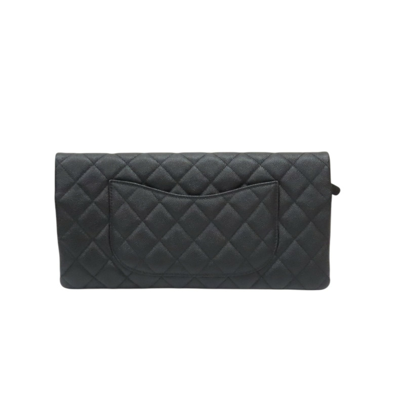 黑色 荔枝紋 牛皮 手拿包【CHANEL 香奈兒】-1