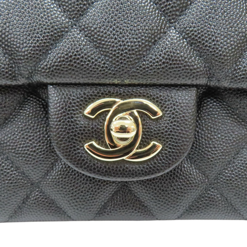 黑色 荔枝紋 牛皮 手拿包【CHANEL 香奈兒】-7