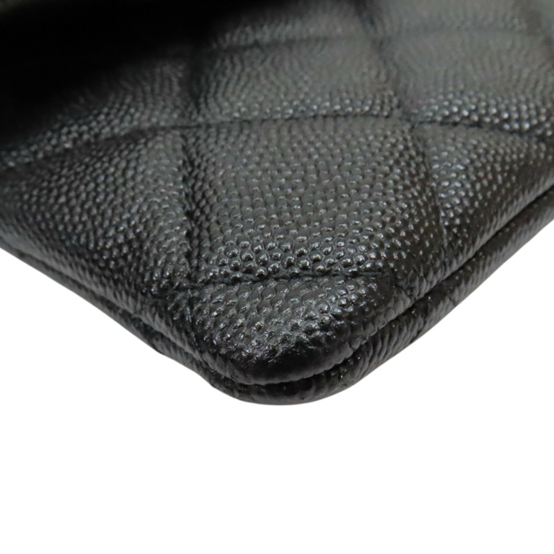 黑色 荔枝紋 牛皮 手拿包【CHANEL 香奈兒】-10