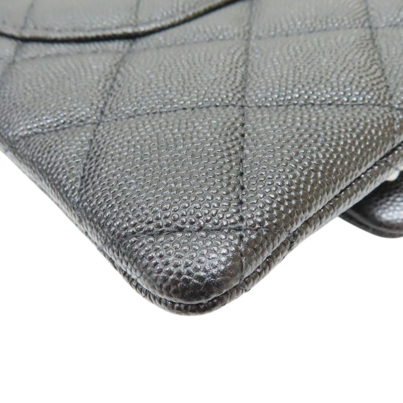 黑色 荔枝紋 牛皮 手拿包【CHANEL 香奈兒】-11