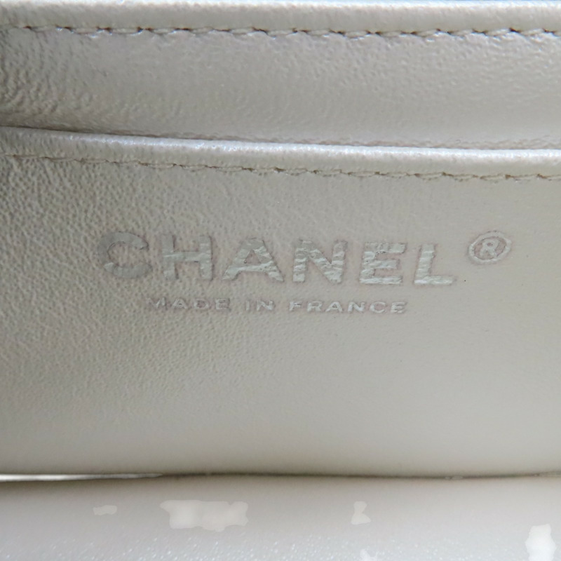 金屬灰/綠色 荔枝紋 牛皮 COCO 20 肩背包【CHANEL 香奈兒】 A69900-5