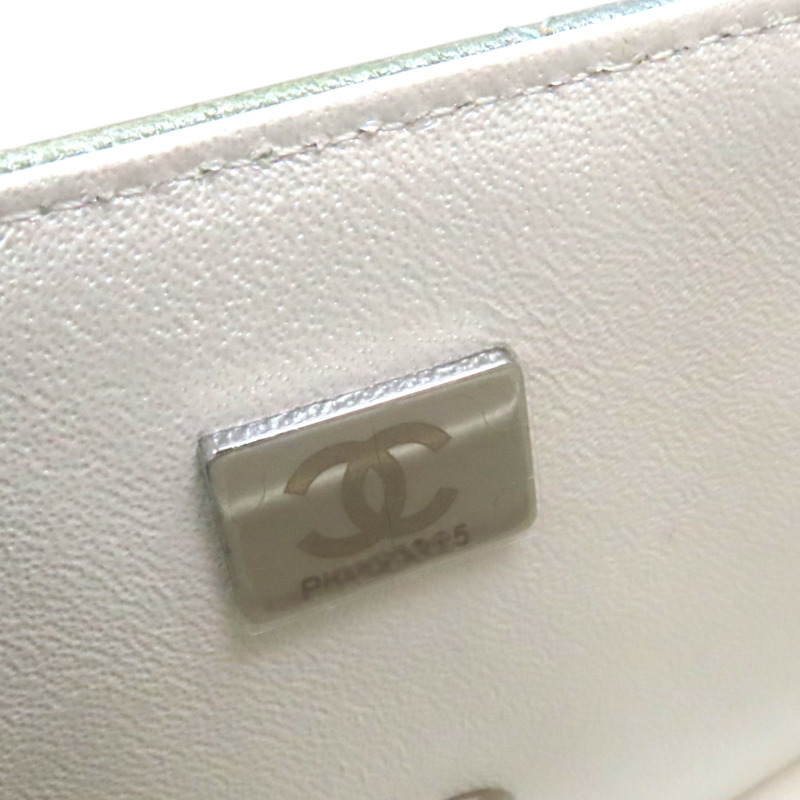 金屬灰/綠色 荔枝紋 牛皮 COCO 20 肩背包【CHANEL 香奈兒】 A69900-6