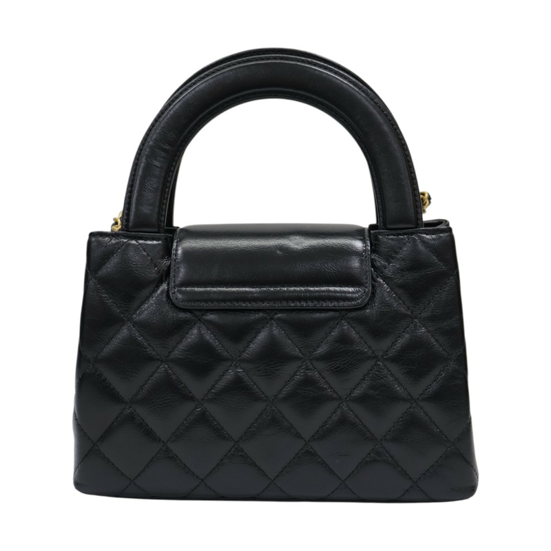 黑色 菱格紋 牛皮 Kelly Mini 鏈帶 肩背包【CHANEL 香奈兒】 AS4416-1