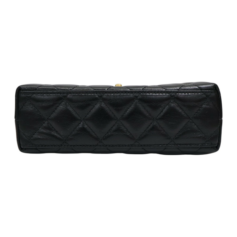 黑色 菱格紋 牛皮 Kelly Mini 鏈帶 肩背包【CHANEL 香奈兒】 AS4416-3