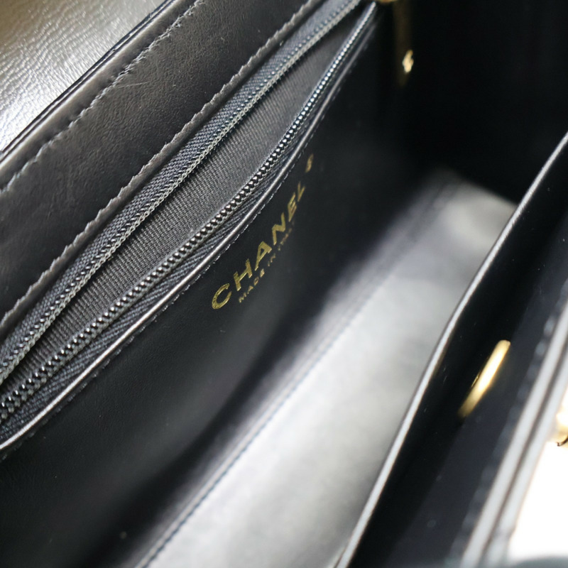 黑色 菱格紋 牛皮 Kelly Mini 鏈帶 肩背包【CHANEL 香奈兒】 AS4416-4