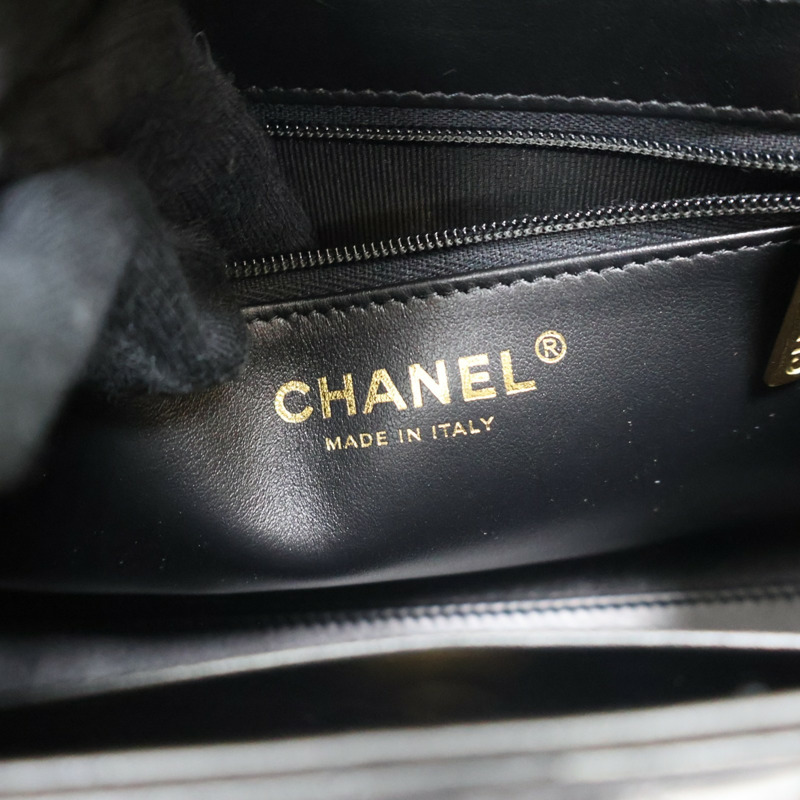 黑色 菱格紋 牛皮 Kelly Mini 鏈帶 肩背包【CHANEL 香奈兒】 AS4416-7