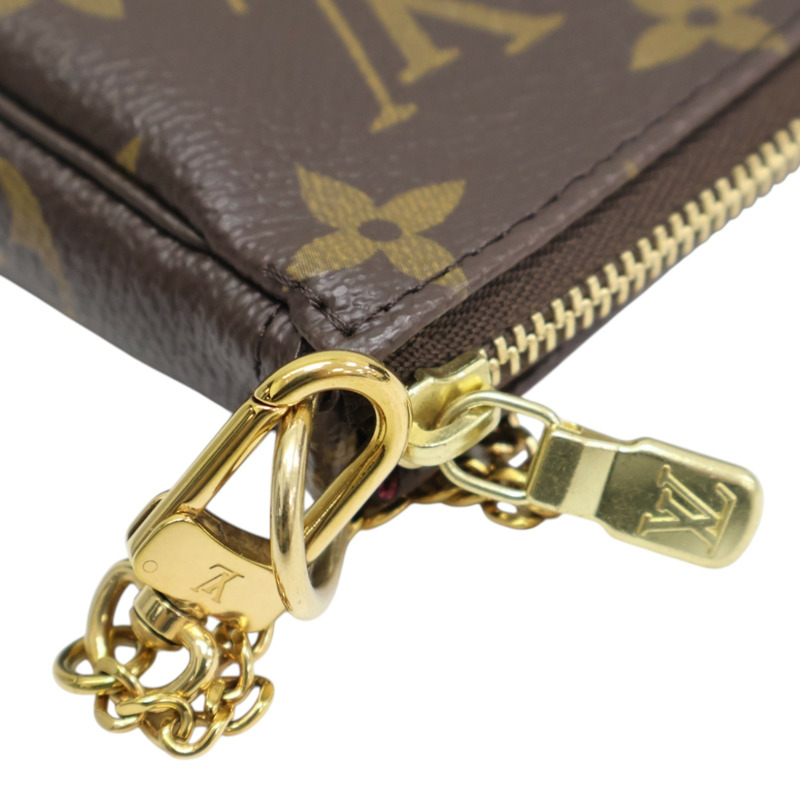 棕色 原花帆布 Christmas Mini Pochette Accessoires 手提包【LOUIS VUITTON LV 路易威登】 M67769-7