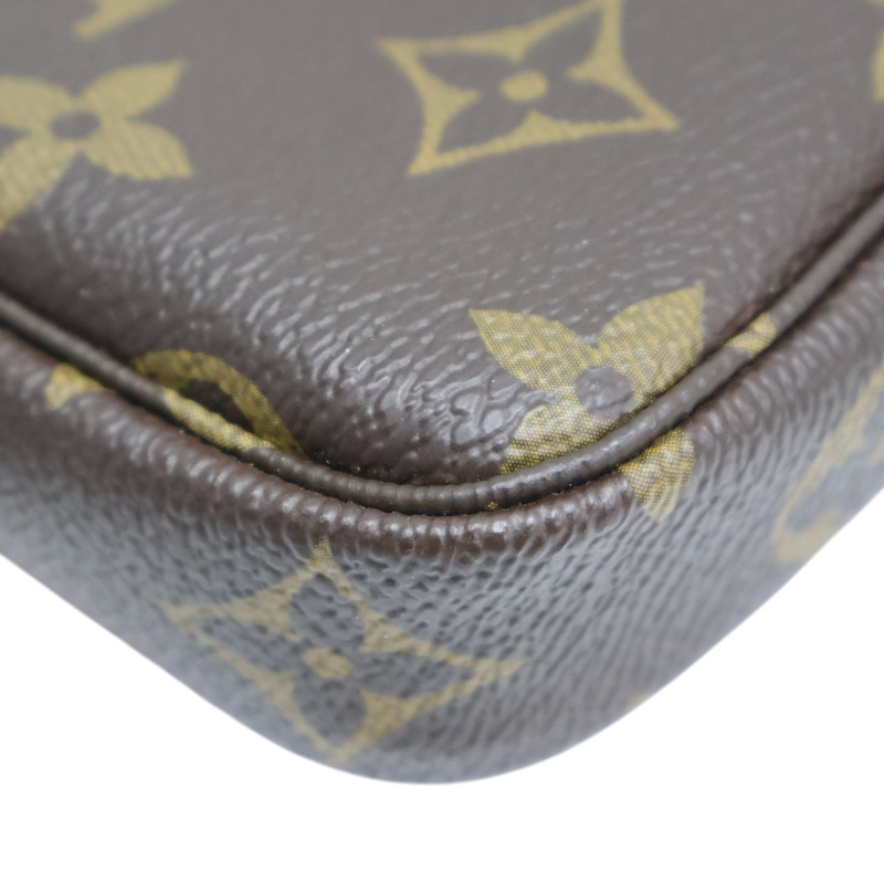 棕色 原花帆布 Christmas Mini Pochette Accessoires 手提包【LOUIS VUITTON LV 路易威登】 M67769-8