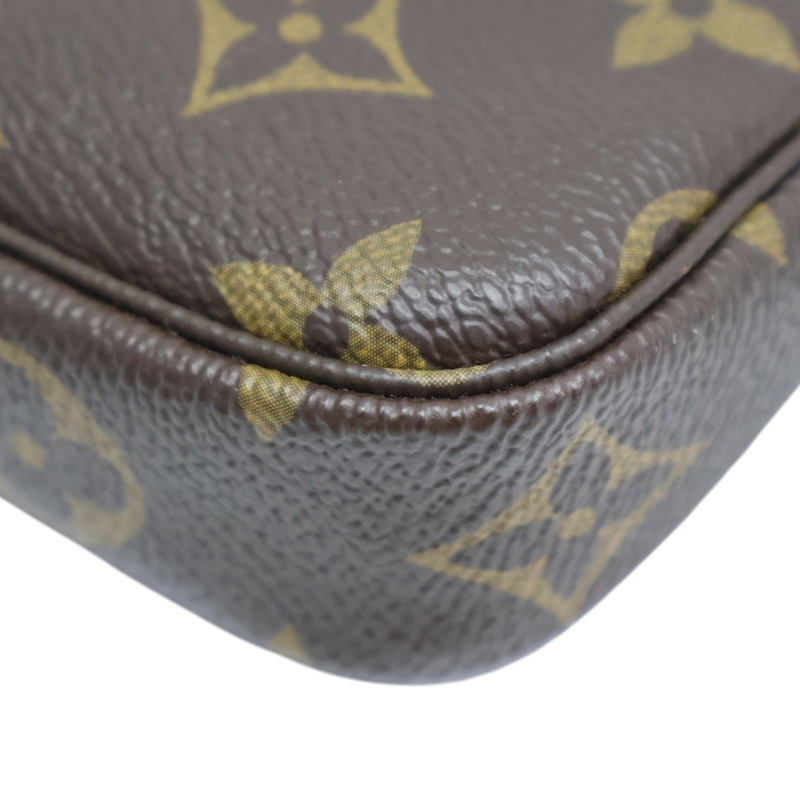 棕色 原花帆布 Christmas Mini Pochette Accessoires 手提包【LOUIS VUITTON LV 路易威登】 M67769-9