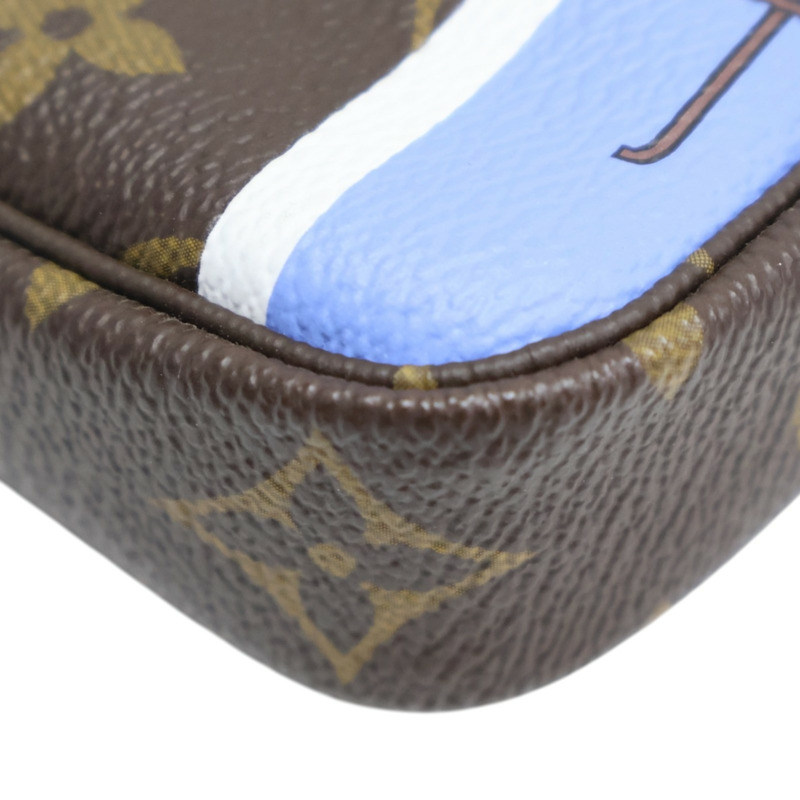 棕色 原花帆布 Christmas Mini Pochette Accessoires 手提包【LOUIS VUITTON LV 路易威登】 M67769-10