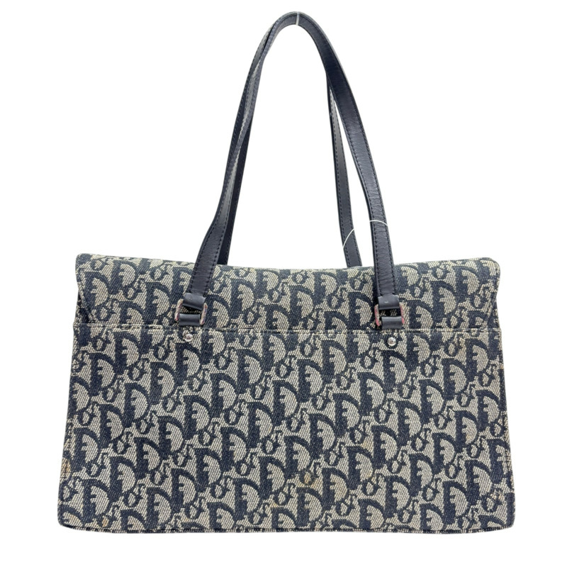 黑色 緹花 Trotter 帆布 Saddle 肩背包【Dior 迪奧】-2