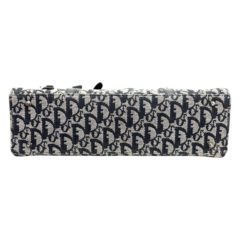 黑色 緹花 Trotter 帆布 Saddle 肩背包【Dior 迪奧】-3