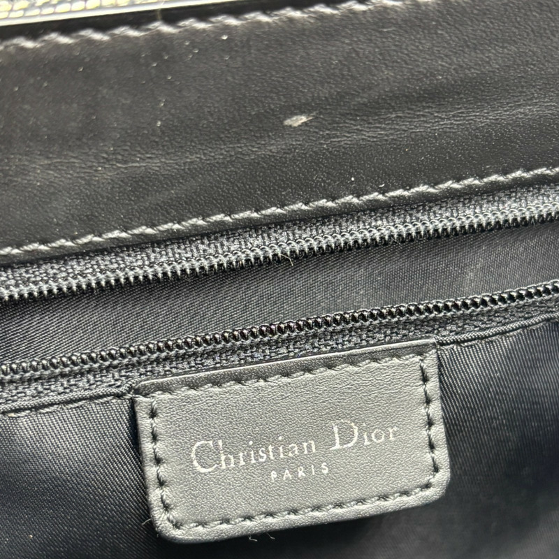 黑色 緹花 Trotter 帆布 Saddle 肩背包【Dior 迪奧】-4