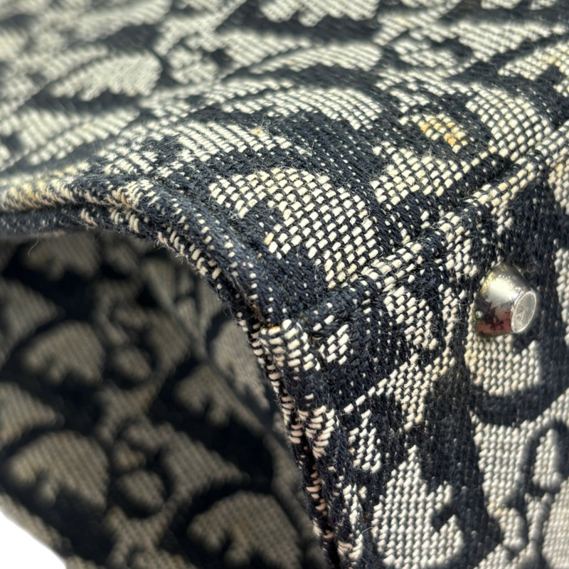 黑色 緹花 Trotter 帆布 Saddle 肩背包【Dior 迪奧】-9