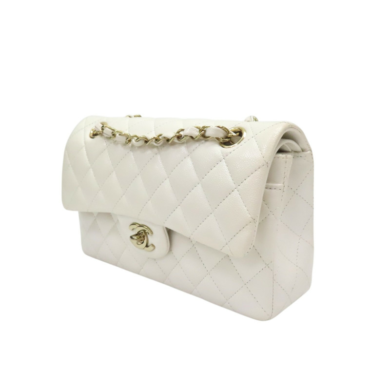 白色 荔枝紋 牛皮 Coco 23 鍊帶 肩背包【CHANEL 香奈兒】 A01113-2