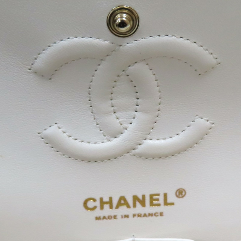 白色 荔枝紋 牛皮 Coco 23 鍊帶 肩背包【CHANEL 香奈兒】 A01113-5