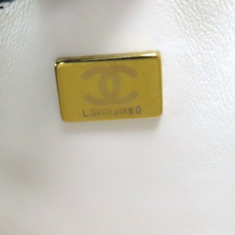 白色 荔枝紋 牛皮 Coco 23 鍊帶 肩背包【CHANEL 香奈兒】 A01113-6