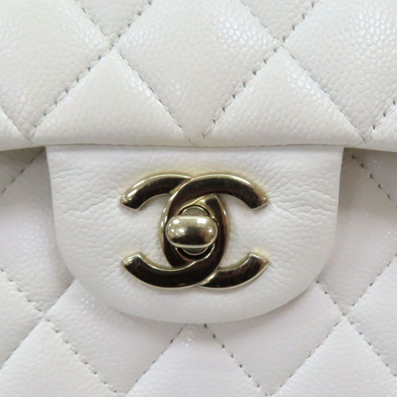 白色 荔枝紋 牛皮 Coco 23 鍊帶 肩背包【CHANEL 香奈兒】 A01113-7