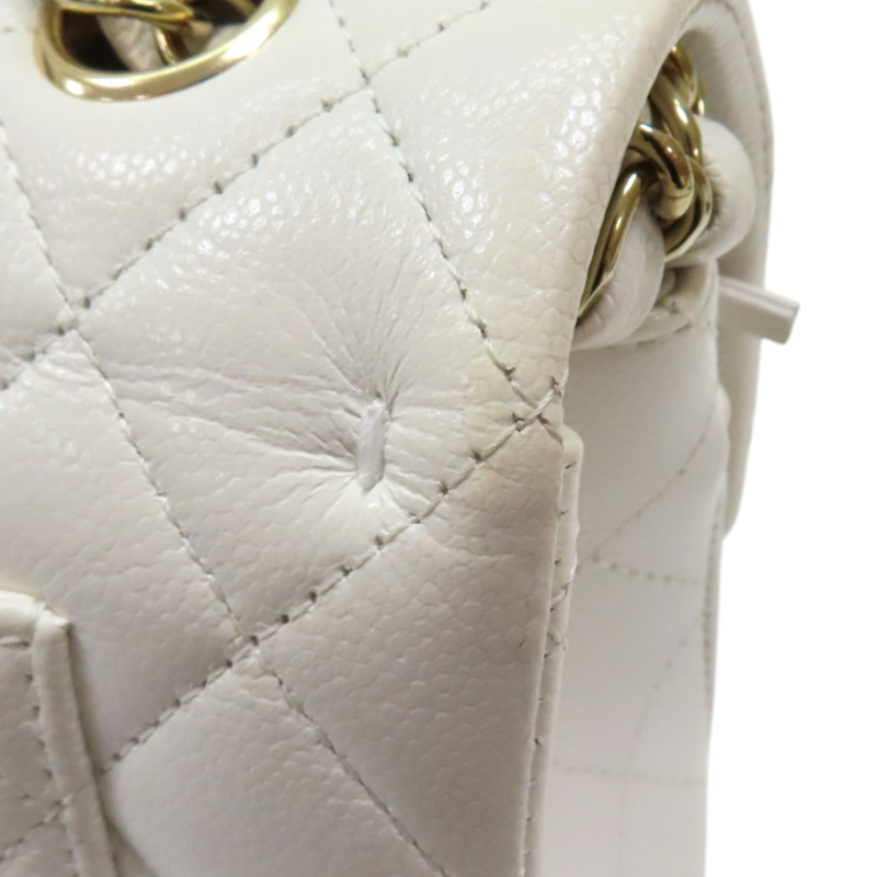 白色 荔枝紋 牛皮 Coco 23 鍊帶 肩背包【CHANEL 香奈兒】 A01113-13