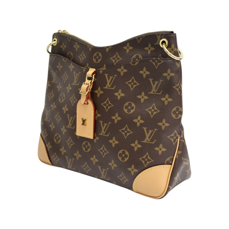 棕色 原花帆布 Odeon MM 肩背包【LOUIS VUITTON LV 路易威登】 M45355-2