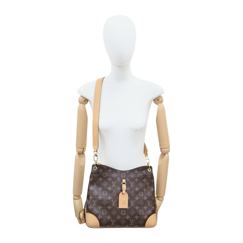 棕色 原花帆布 Odeon MM 肩背包【LOUIS VUITTON LV 路易威登】 M45355-12