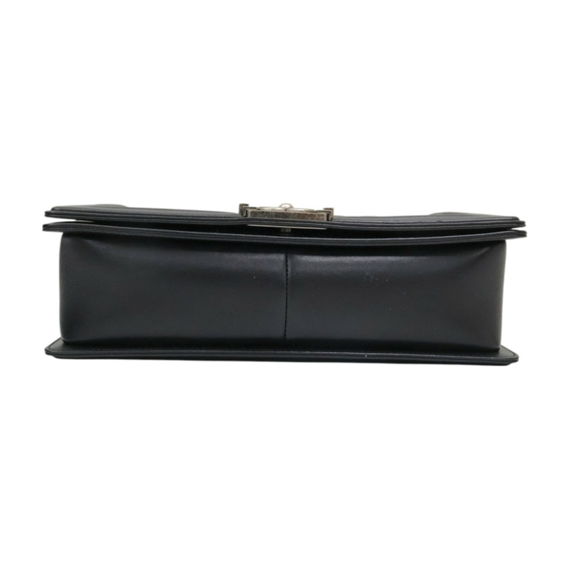 黑色 菱格紋 牛皮 Boy 28 鍊帶 肩背包 銀釦 無卡【CHANEL 香奈兒】 A92193-3