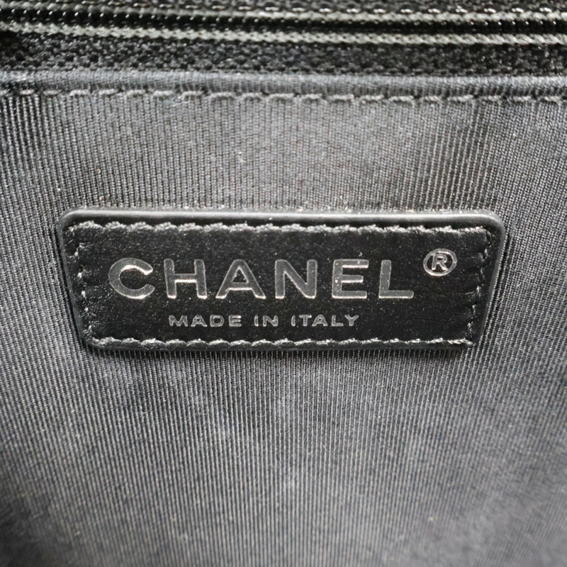 黑色 菱格紋 牛皮 Boy 28 鍊帶 肩背包 銀釦 無卡【CHANEL 香奈兒】 A92193-8