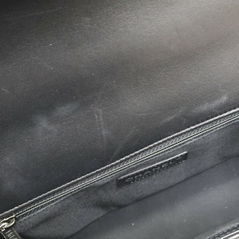 黑色 菱格紋 牛皮 Boy 28 鍊帶 肩背包 銀釦 無卡【CHANEL 香奈兒】 A92193-16