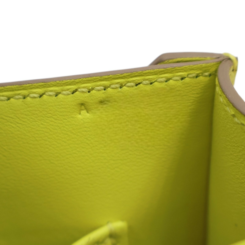 檸檬黃 Chevre山羊皮 Verrou Mini 肩背包 A刻 銀扣【HERMES 愛馬仕】-8