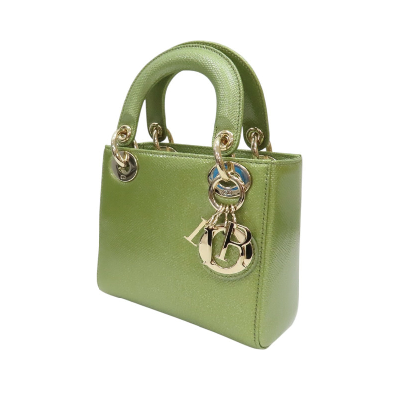 綠色 蜥蜴皮 Lady Dior Mini 兩用包 金扣【Dior 迪奧】 M050OKAR-52HU-2