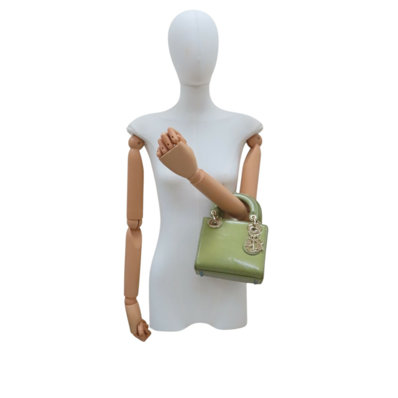 綠色 蜥蜴皮 Lady Dior Mini 兩用包 金扣【Dior 迪奧】 M050OKAR-52HU-10