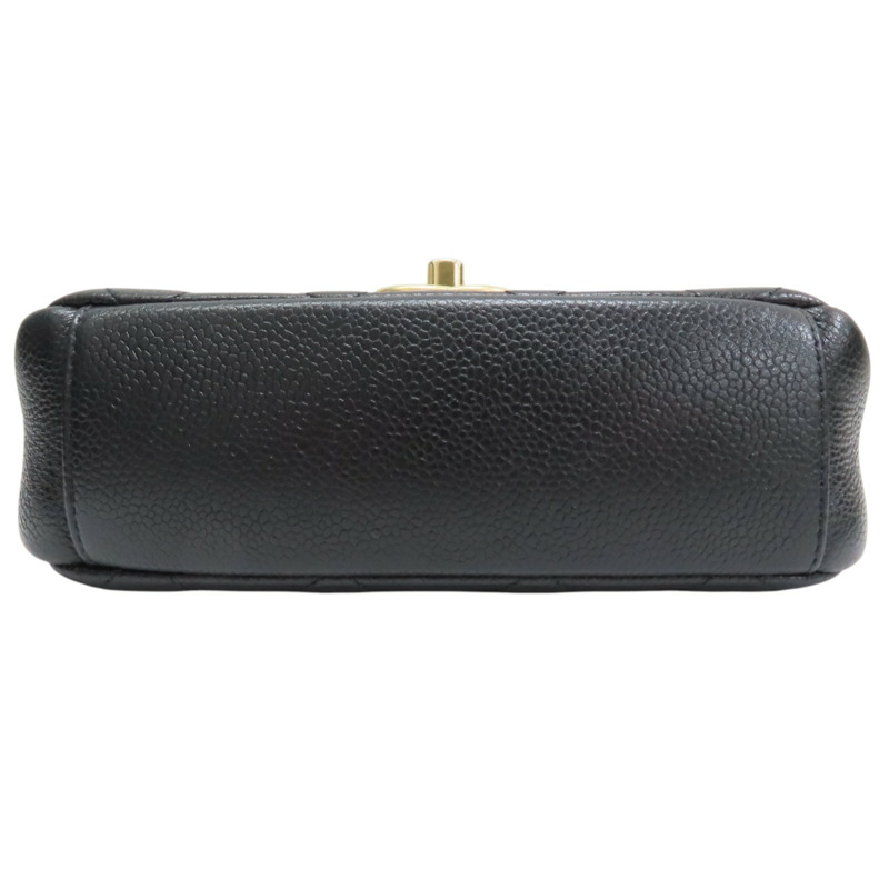 黑色 菱格紋 荔枝紋 牛皮 MINI方胖 肩背包 金釦【CHANEL 香奈兒】 AS2482-3
