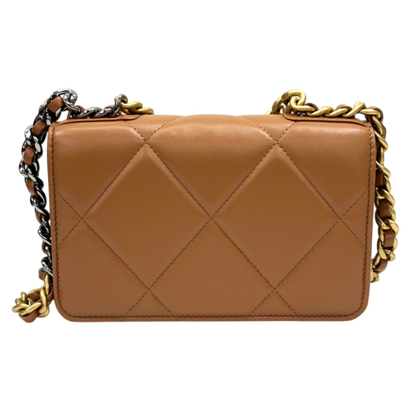 棕色 菱格紋 羊皮 19 WOC 兩用包【CHANEL 香奈兒】 AP0957-2