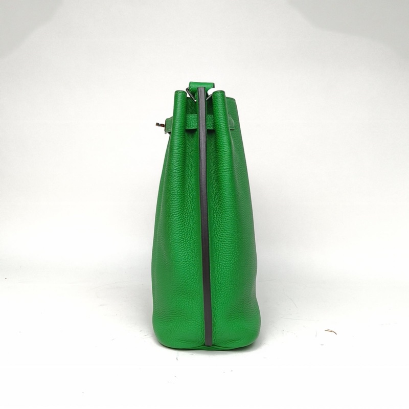 HERMES SoKelly26竹子綠Togo皮X刻銀扣肩背包-1