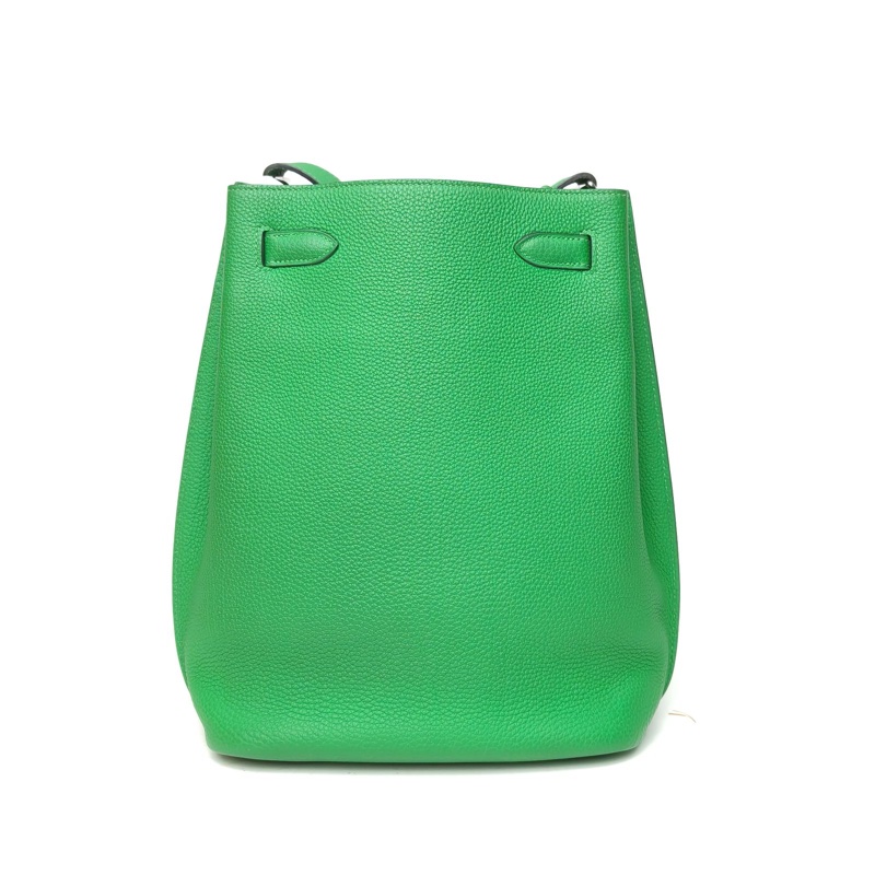 HERMES SoKelly26竹子綠Togo皮X刻銀扣肩背包-2