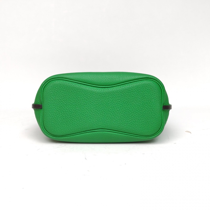 HERMES SoKelly26竹子綠Togo皮X刻銀扣肩背包-3