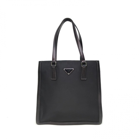PRADA 黑色尼龍20AW手提降落傘豎版琴譜包