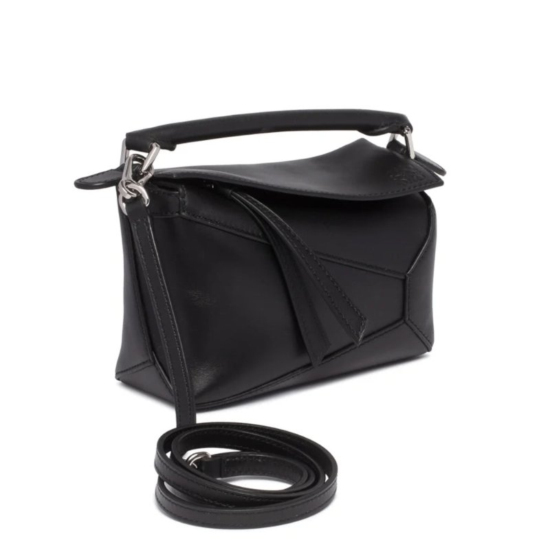 【LOEWE 羅威】Mini Puzzle 迷你 拼圖包 幾何 拼接包 斜背包 肩背包 黑色-1