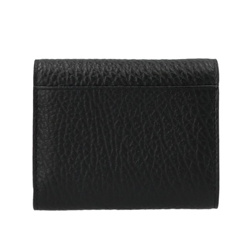 【Maison Margiela】四針 壓花小牛皮 三折 拉鍊零錢袋 短夾 皮夾 卡夾 黑色 SA3UI0010P4455T8013-2