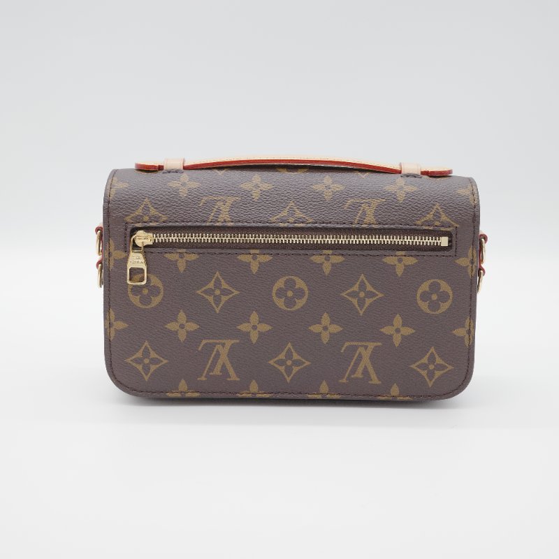 Louis Vuitton 路易威登 Pochette Métis East West 經典 老花 牛皮帆布 斜背包-3