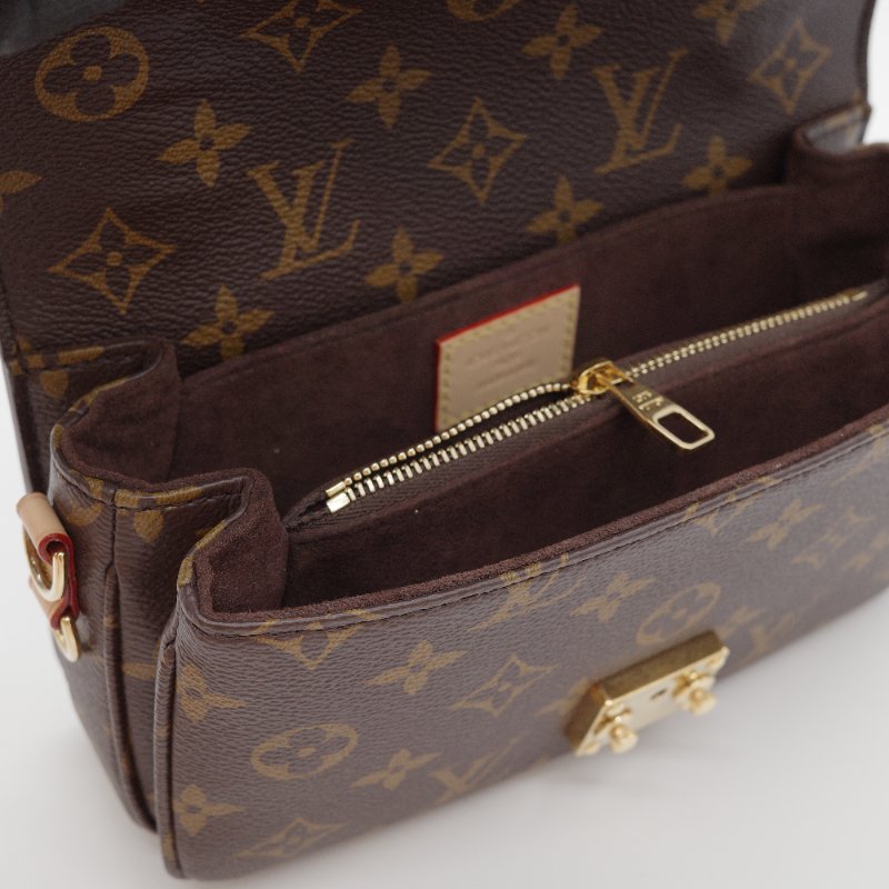 Louis Vuitton 路易威登 Pochette Métis East West 經典 老花 牛皮帆布 斜背包-13