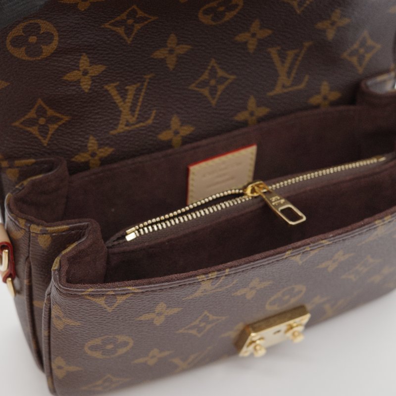 Louis Vuitton 路易威登 Pochette Métis East West 經典 老花 牛皮帆布 斜背包-14