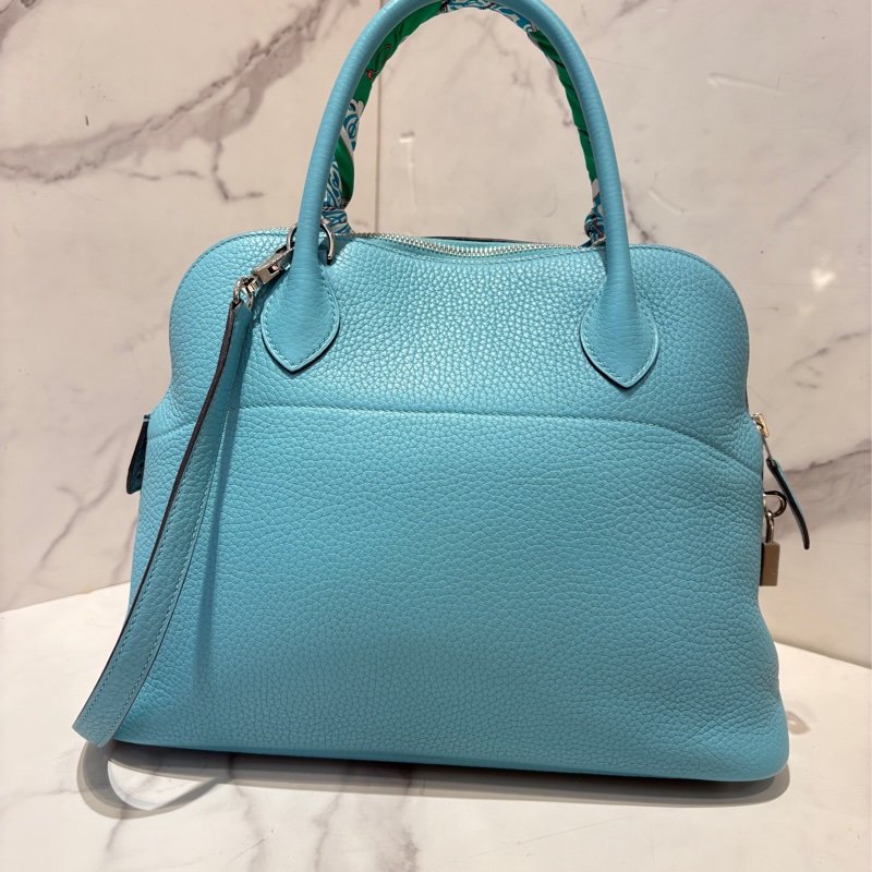 Hermes3P馬卡龍藍銀扣 Bolide 31公分-1