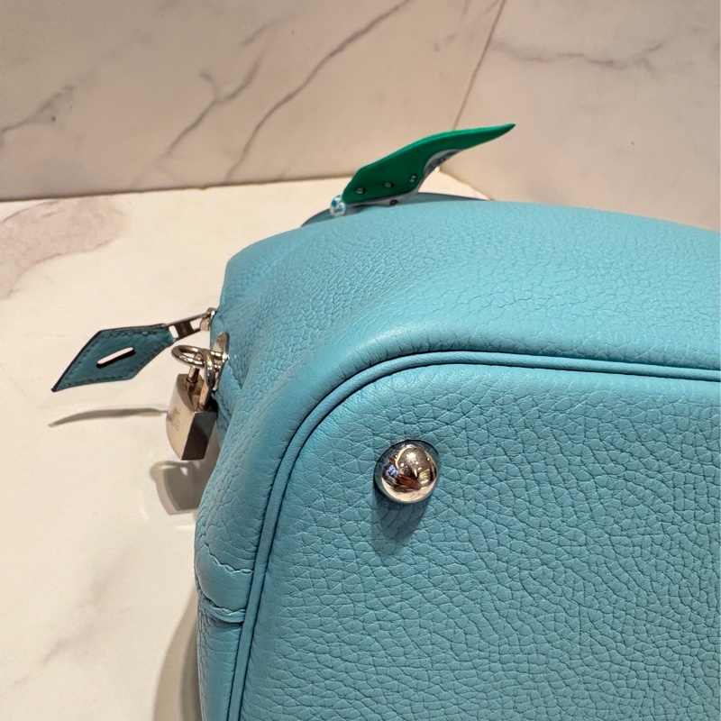 Hermes3P馬卡龍藍銀扣 Bolide 31公分-5