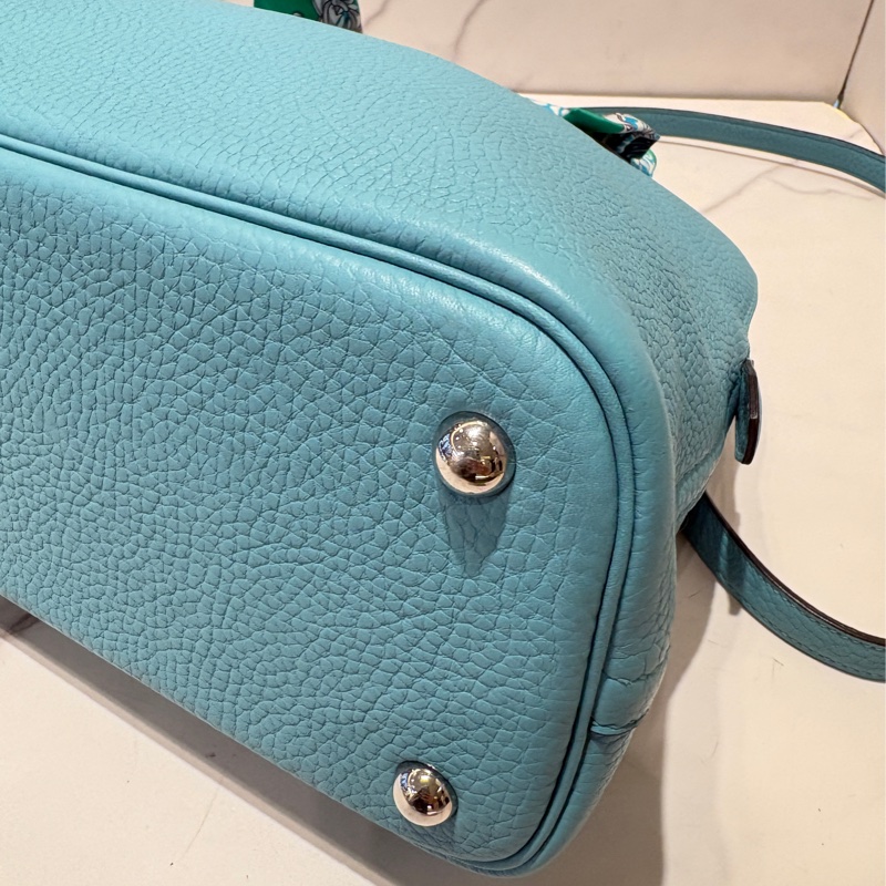 Hermes3P馬卡龍藍銀扣 Bolide 31公分-10