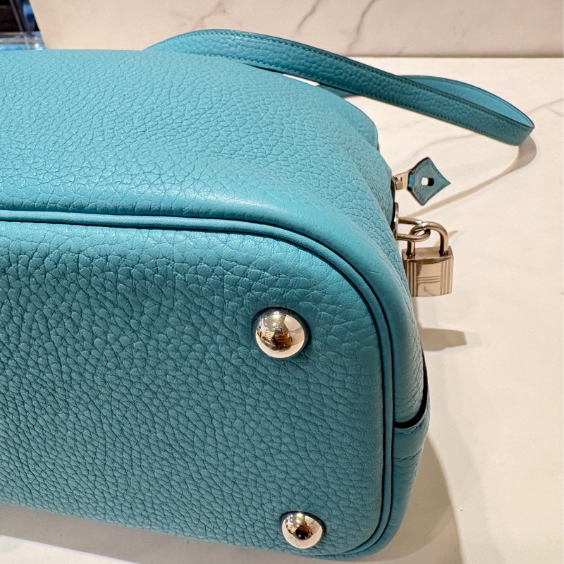 Hermes3P馬卡龍藍銀扣 Bolide 31公分-12
