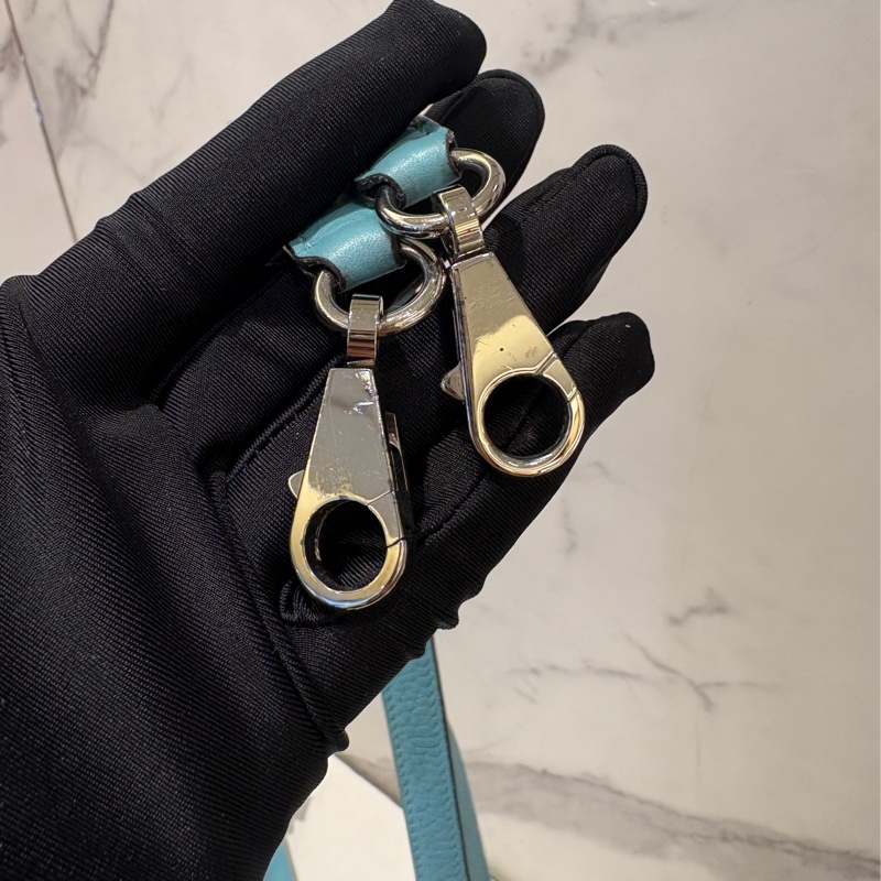 Hermes3P馬卡龍藍銀扣 Bolide 31公分-15