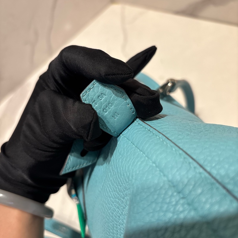 Hermes3P馬卡龍藍銀扣 Bolide 31公分-17